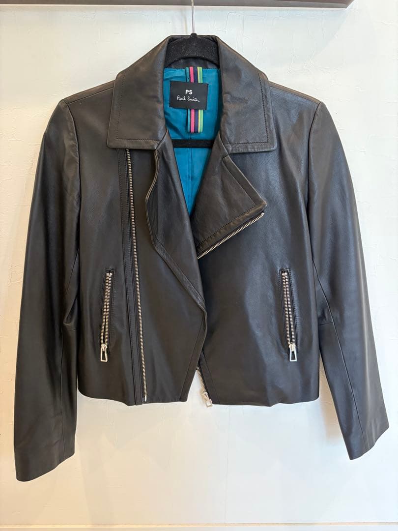 ◼︎ PaulSmith ポールスミス　ラムレザーライダースジャケット　Mサイズ