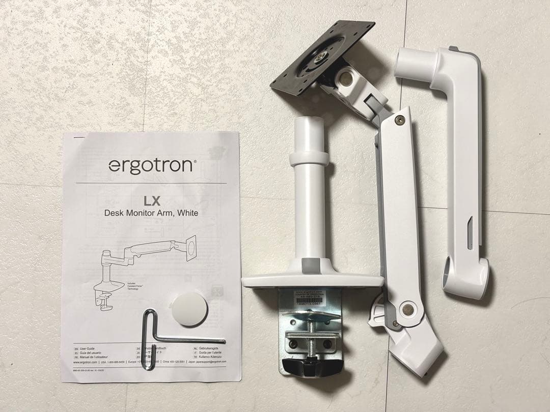 モニターアーム　ergotron ホワイト　LX