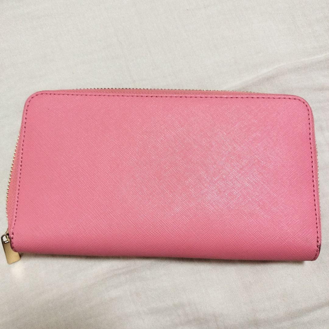 Tory Burch ピンクレザー長財布　牛革美品