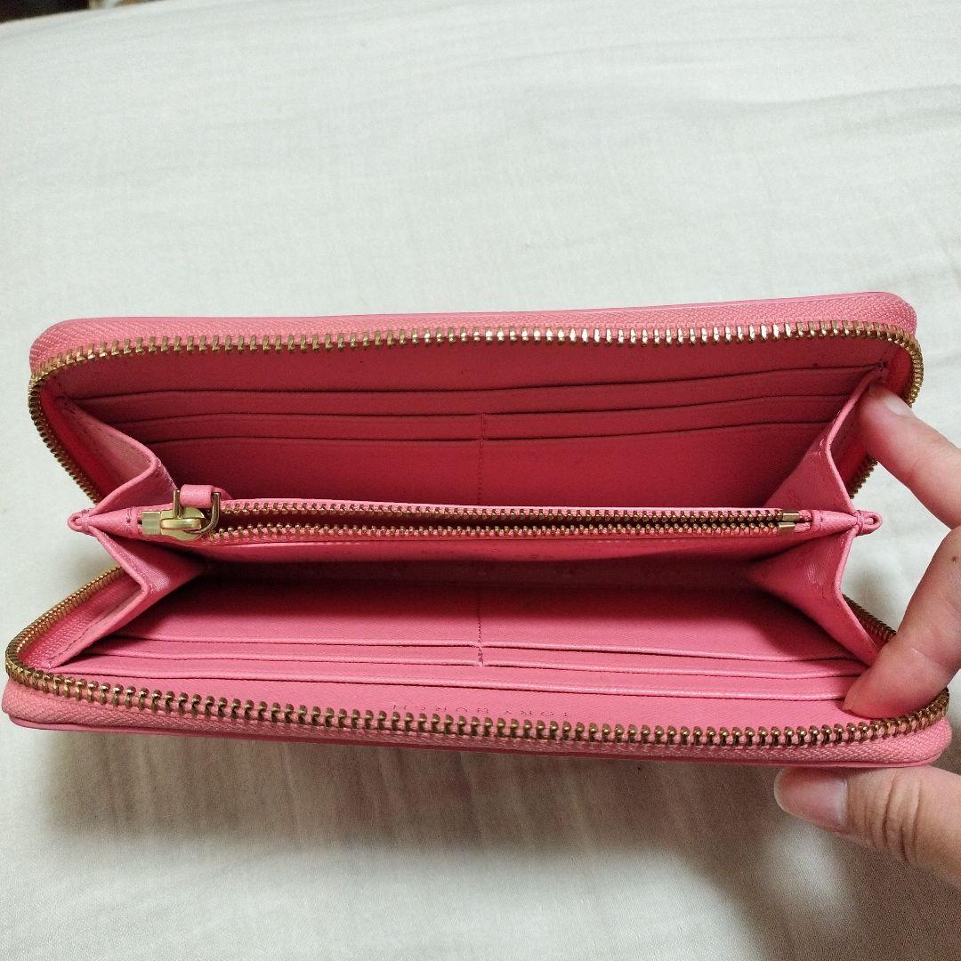 Tory Burch ピンクレザー長財布　牛革美品