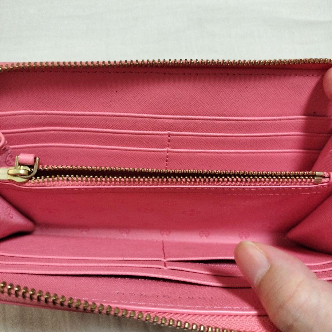 Tory Burch ピンクレザー長財布　牛革美品