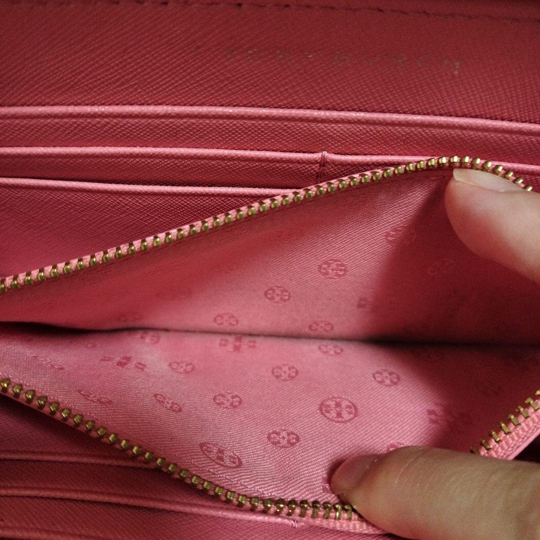 Tory Burch ピンクレザー長財布　牛革美品