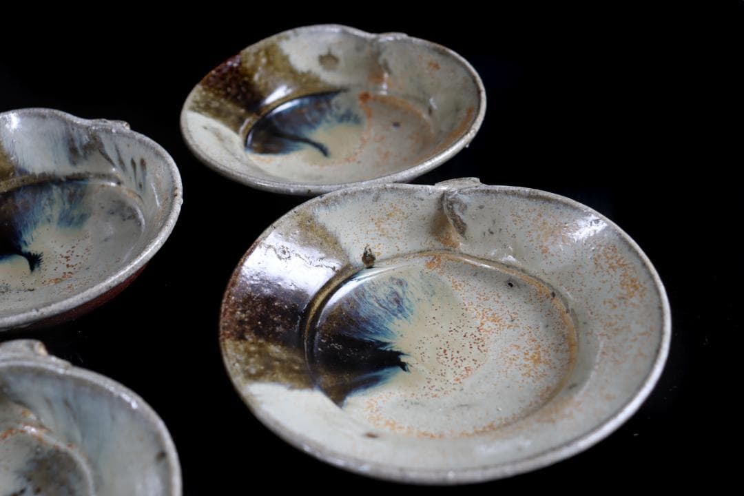 西岡良弘 朝鮮蛤形向付 六客 共箱 懐石会席料理皿和食器