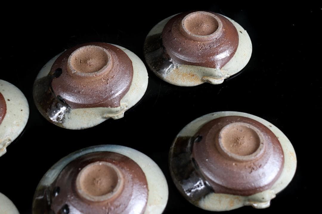 西岡良弘 朝鮮蛤形向付 六客 共箱 懐石会席料理皿和食器