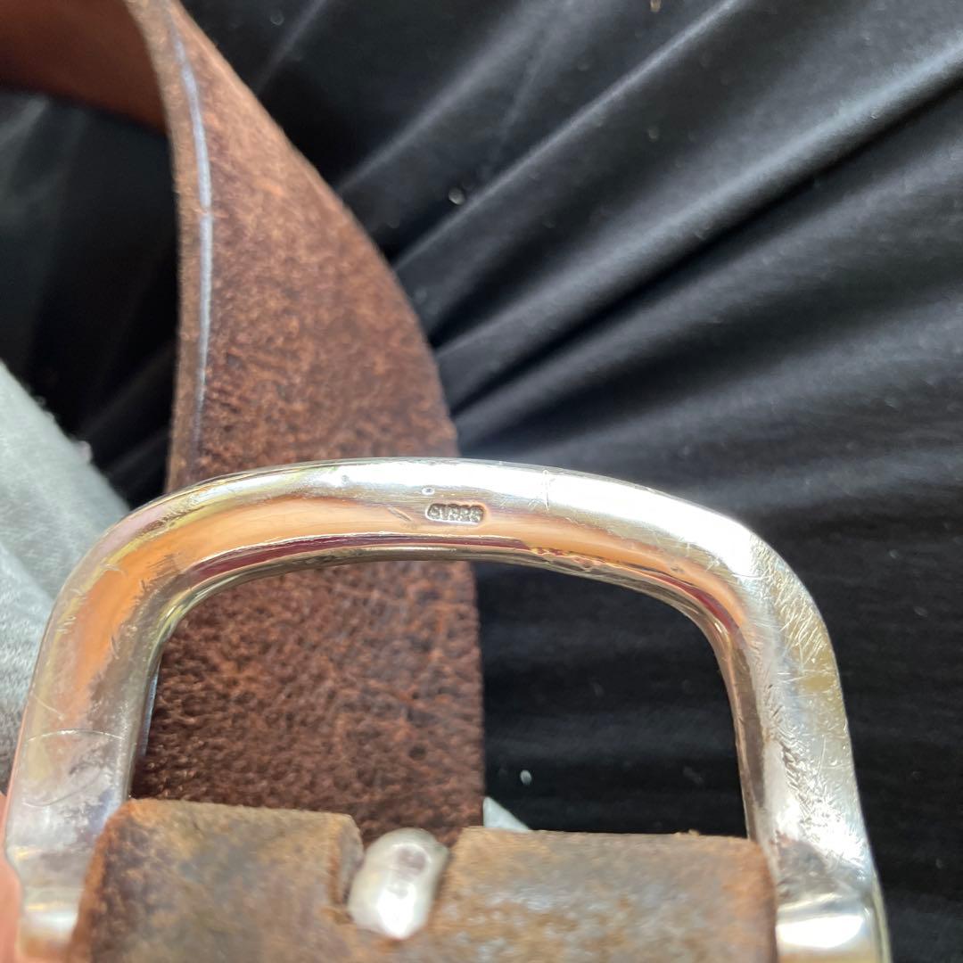 レザーベルト　シルバーバックル