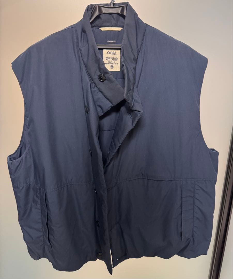nanamica ネイビー ダウンベスト