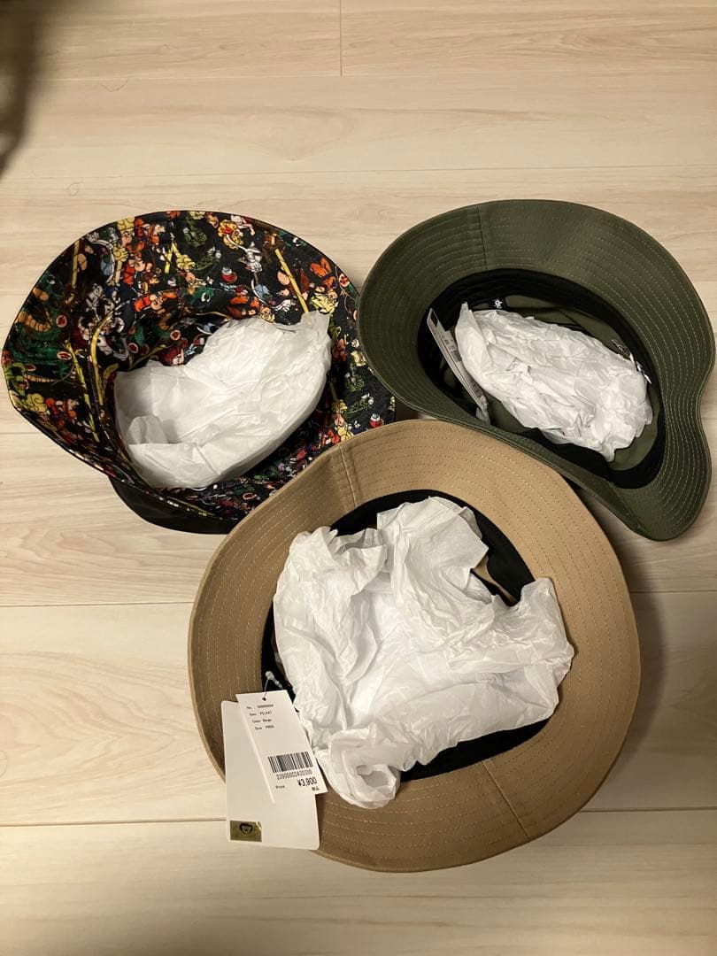 グラニフ　ドラゴンボール　バケットハット 3点セット 黒 オリーブ ベージュ