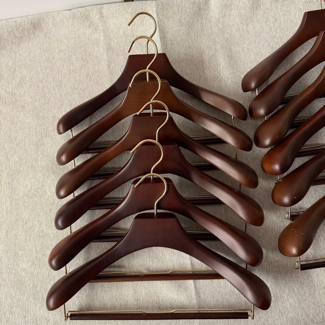 長塩産業　ながしお HNO木製ハンガー　幅40cm スライドバー付　12本セット