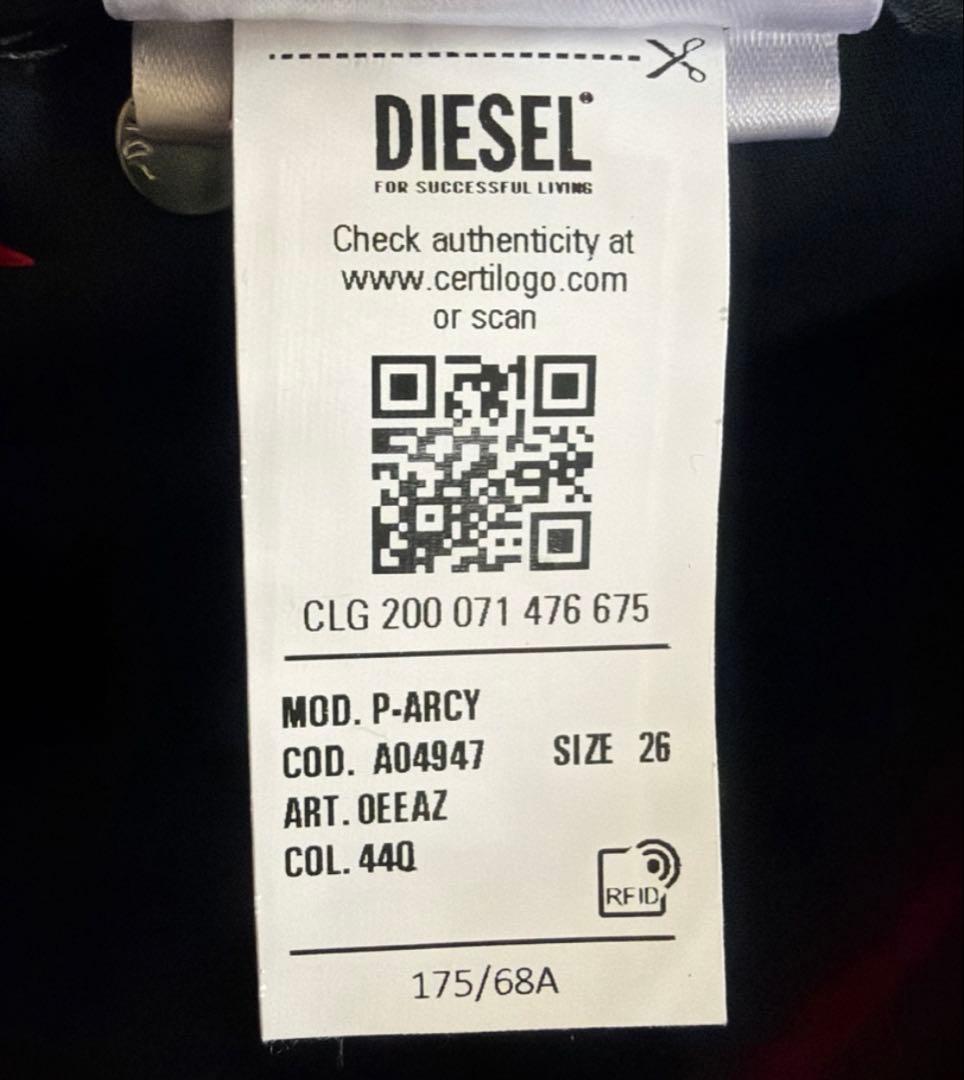 【新品】DIESEL ディーゼル P-ARCY フェイクレザー　 赤 26