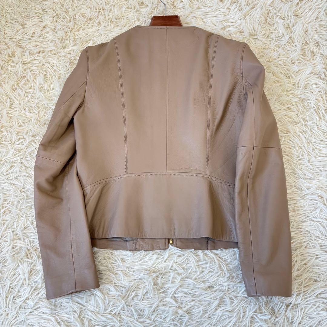 極美品　アナイ　シープレザージャケット　ベージュ　36 ジッパー　ノーカラー羊革