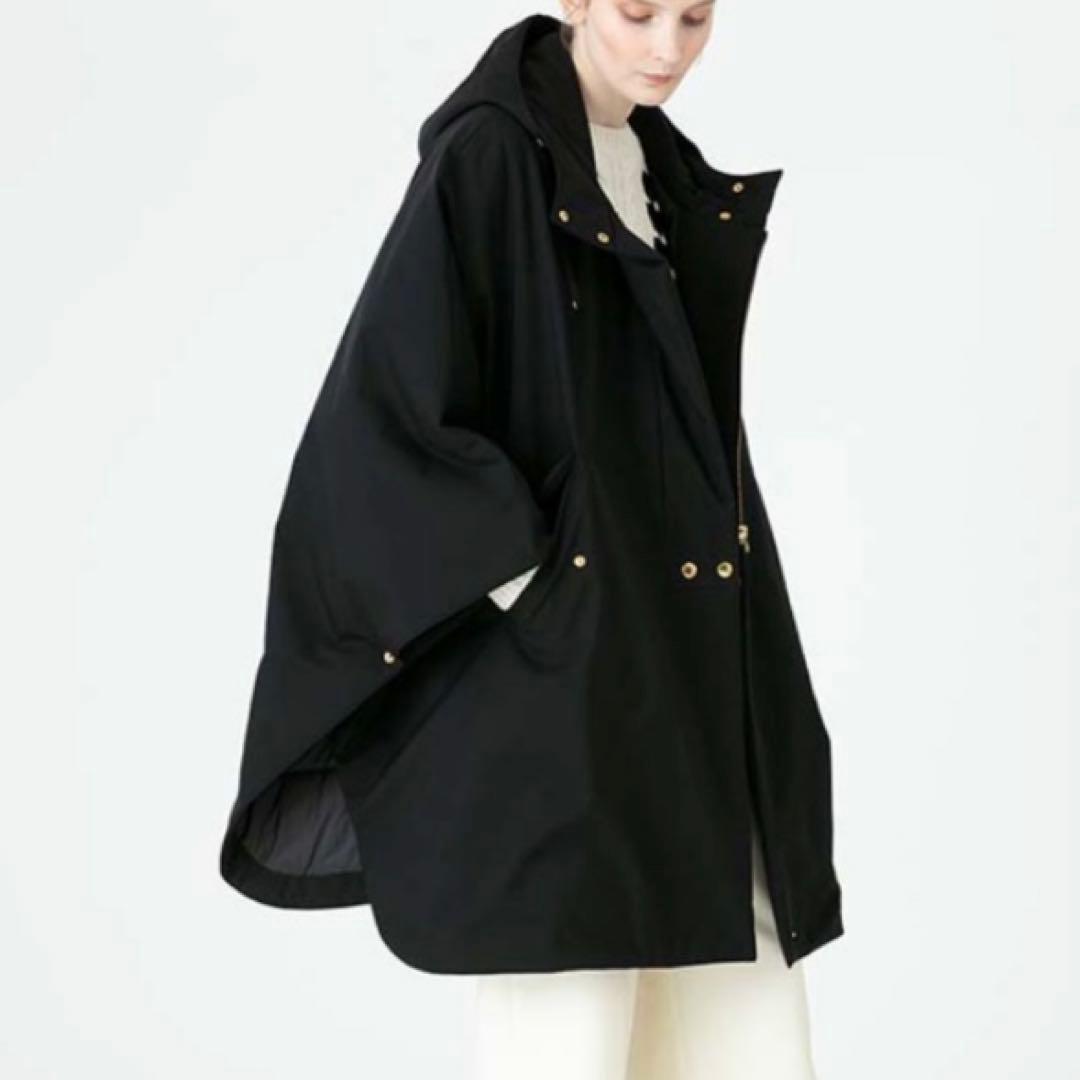 美品 ルルウィルビー アルアバイル 中綿ケープコート ポンチョ 定価82500円