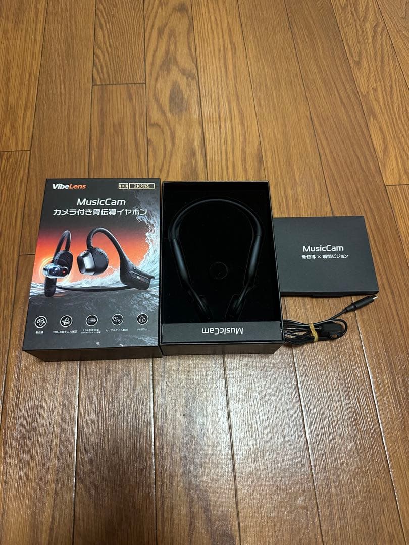 VibeLens MusicCam骨伝導イヤホン／2Kカメラ付き