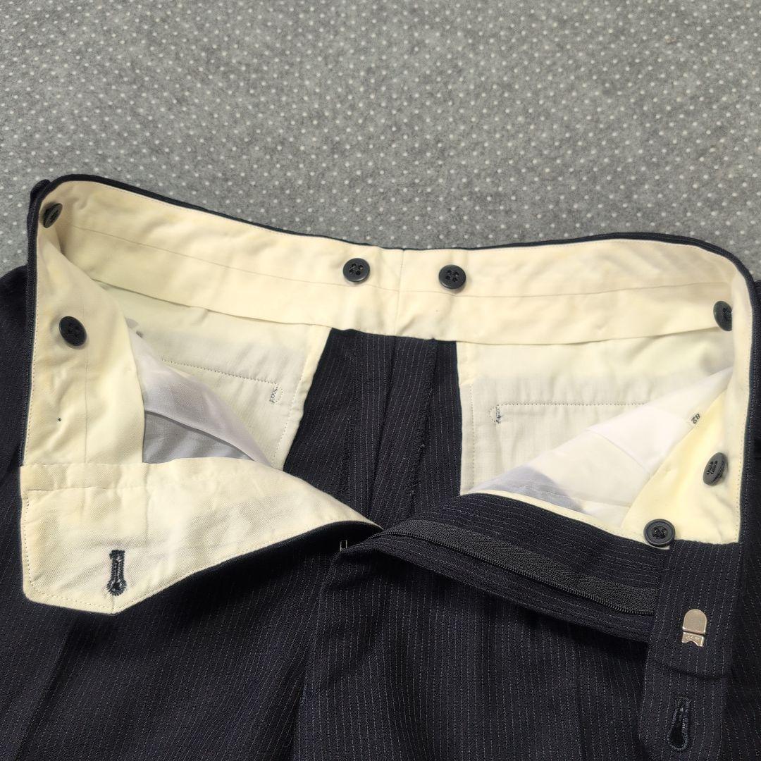 BEAMS F セットアップスーツ ストライプ スリーピース ネイビー 100