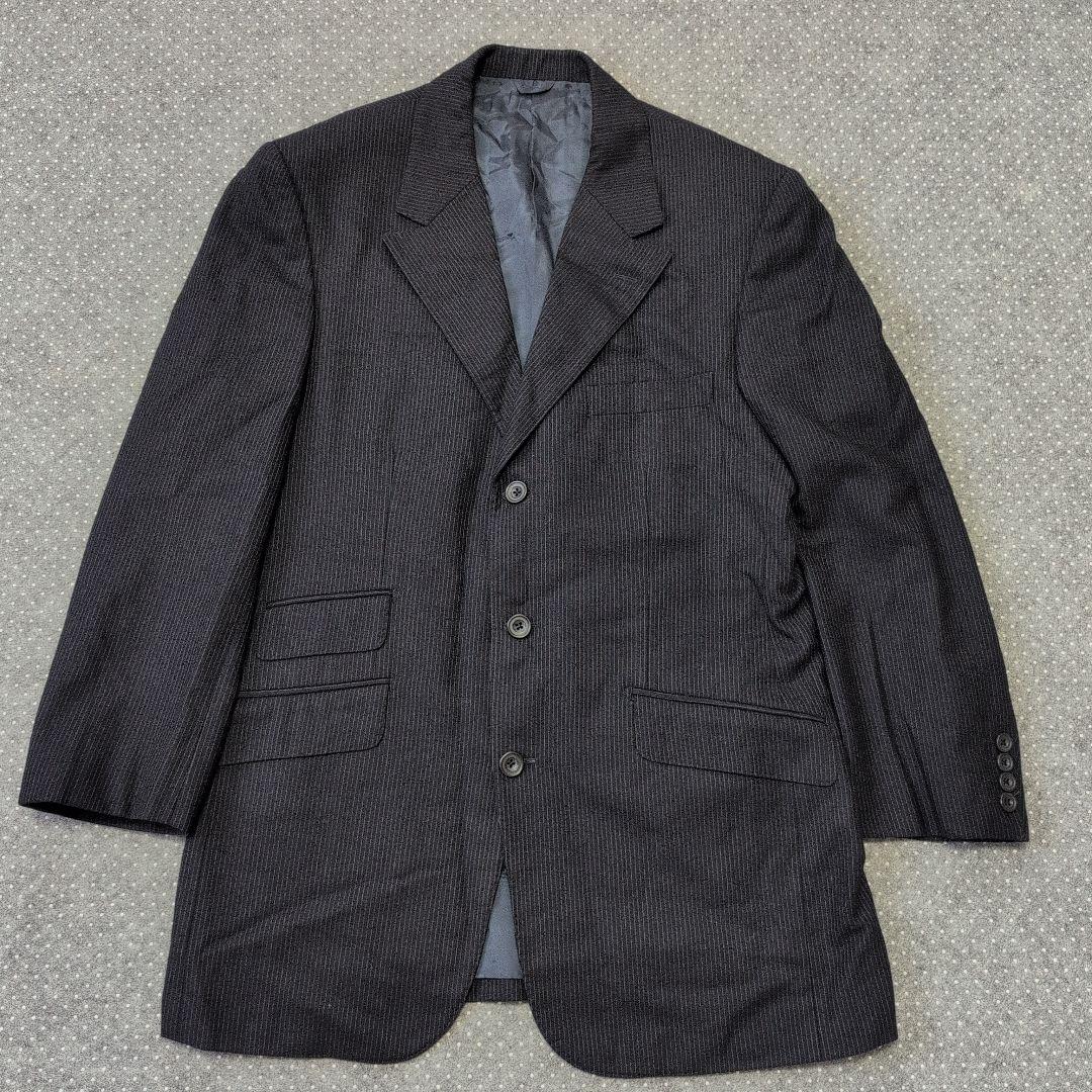 BEAMS F セットアップスーツ ストライプ スリーピース ネイビー 100