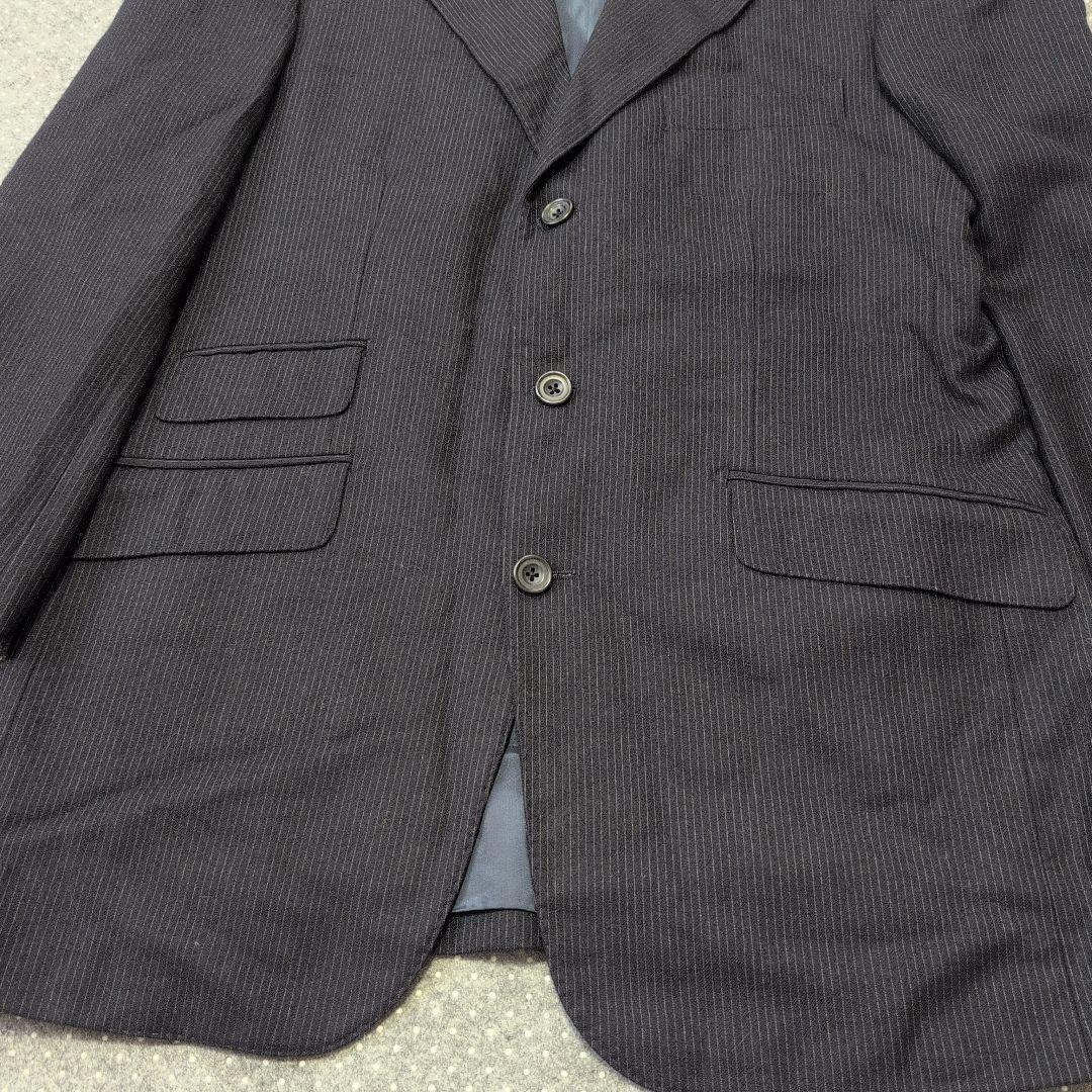 BEAMS F セットアップスーツ ストライプ スリーピース ネイビー 100