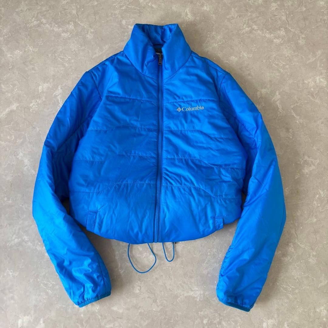 Columbia フーデッド パファージャケット ドローコード 短丈 光沢