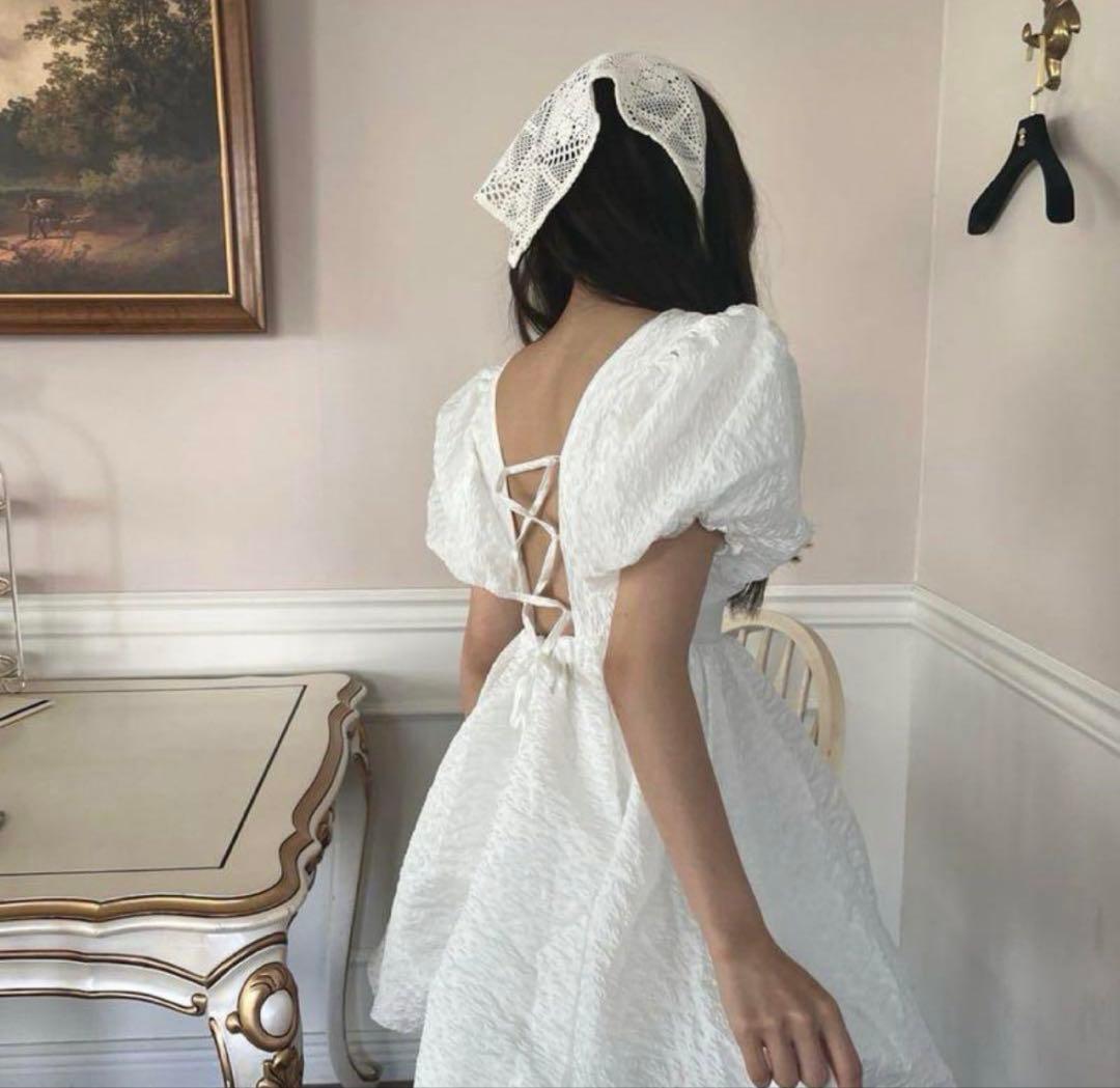 ワンピース Treat Urself Balloon flower jacquard op