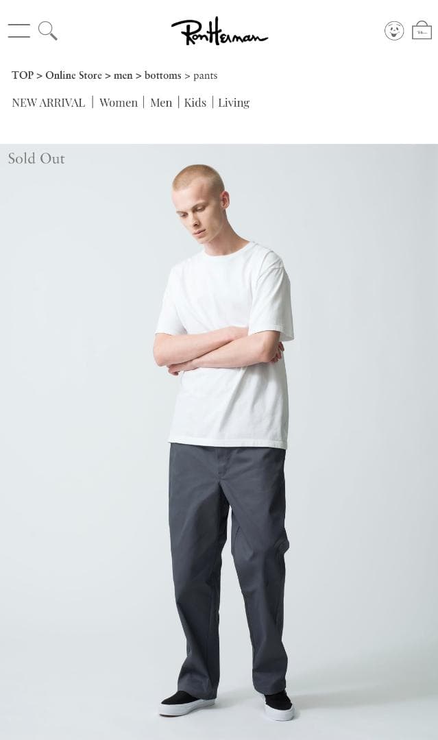 ロンハーマン × Dickies ワークチノパンツ Lサイズ グレー