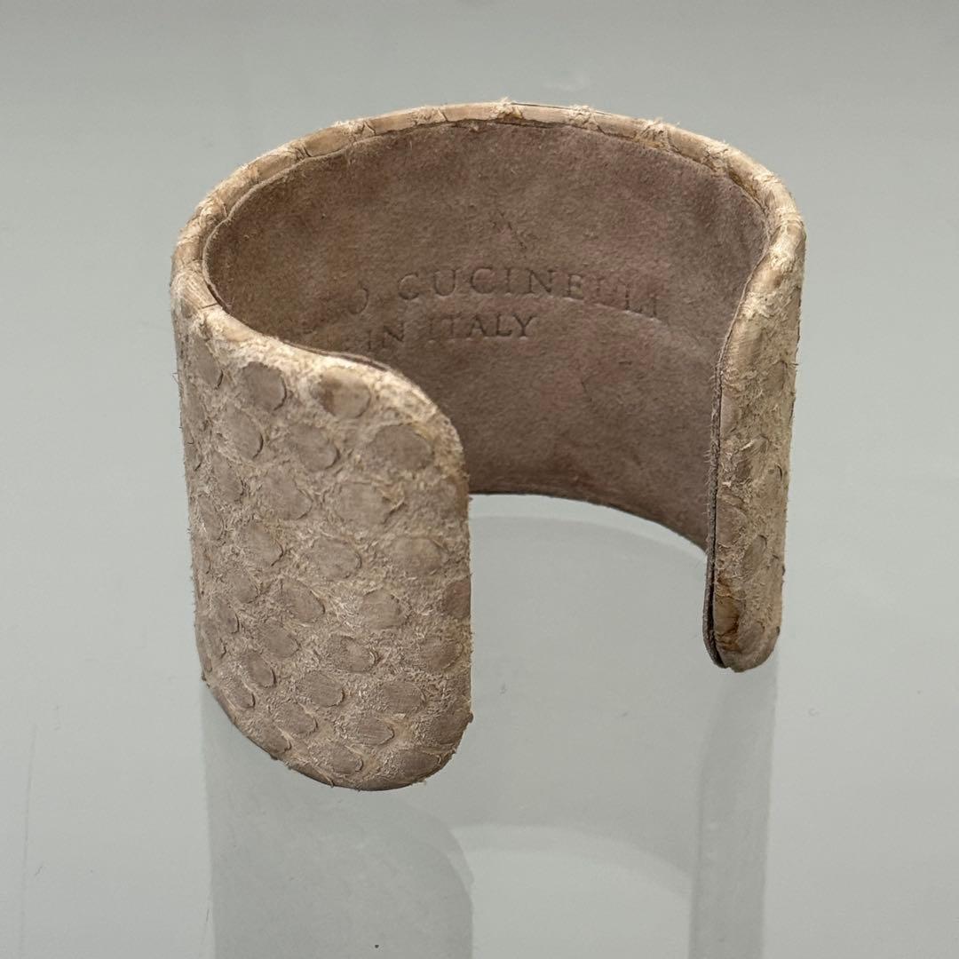 M*y様 【美品】 ブルネロクチネリ バングル パイソン レザー ヌバック ベー