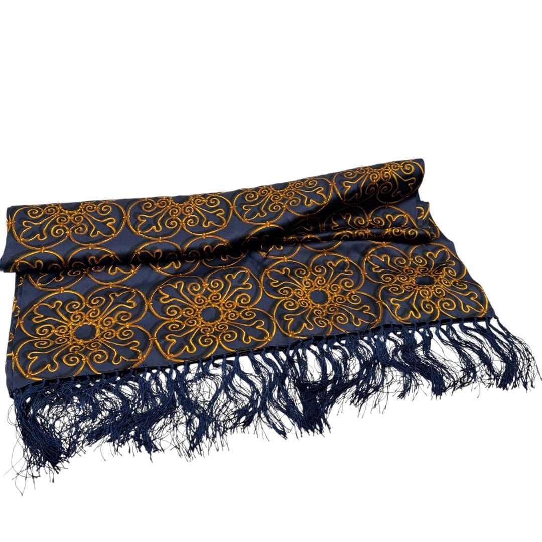 未使用タグ付き ZILLI シルク100% 大判ストール マフラー 総柄