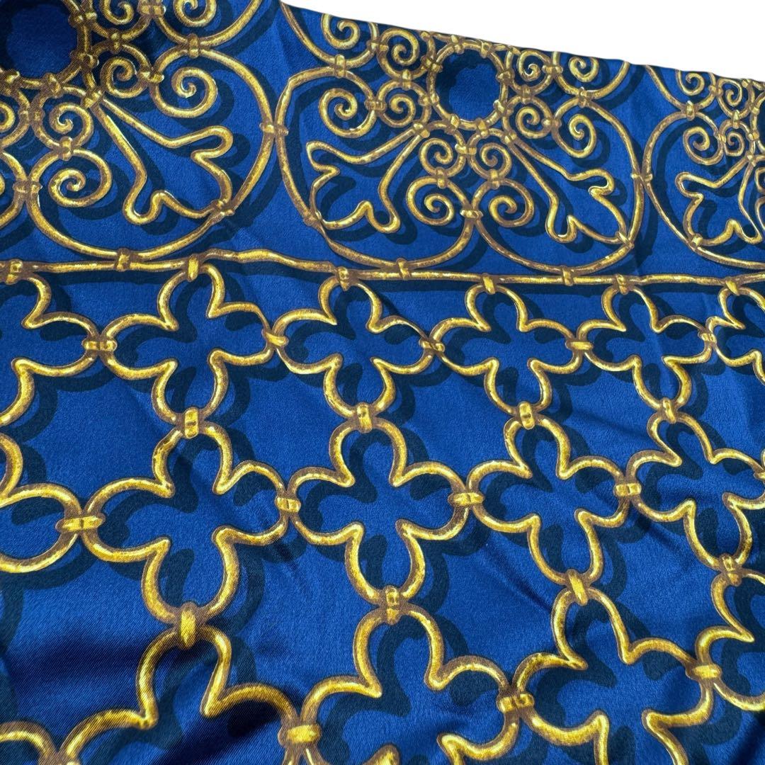 未使用タグ付き ZILLI シルク100% 大判ストール マフラー 総柄