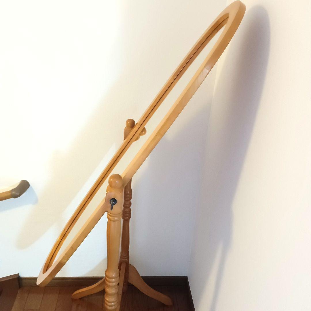 美品★ レトロ　オーバル型 アンティーク全身鏡　スタンドミラー　ヴィンテージ