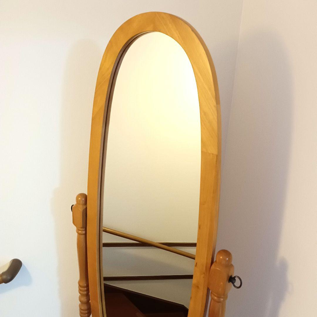 美品★ レトロ　オーバル型 アンティーク全身鏡　スタンドミラー　ヴィンテージ