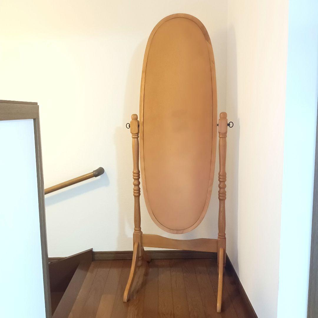 美品★ レトロ　オーバル型 アンティーク全身鏡　スタンドミラー　ヴィンテージ