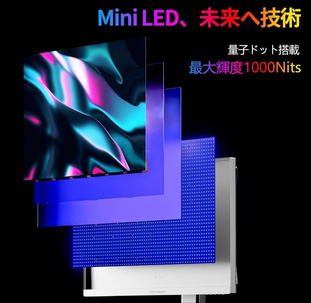 INNOCN 27M2U ミニLED 4K HDR1000ゲーミング モニター