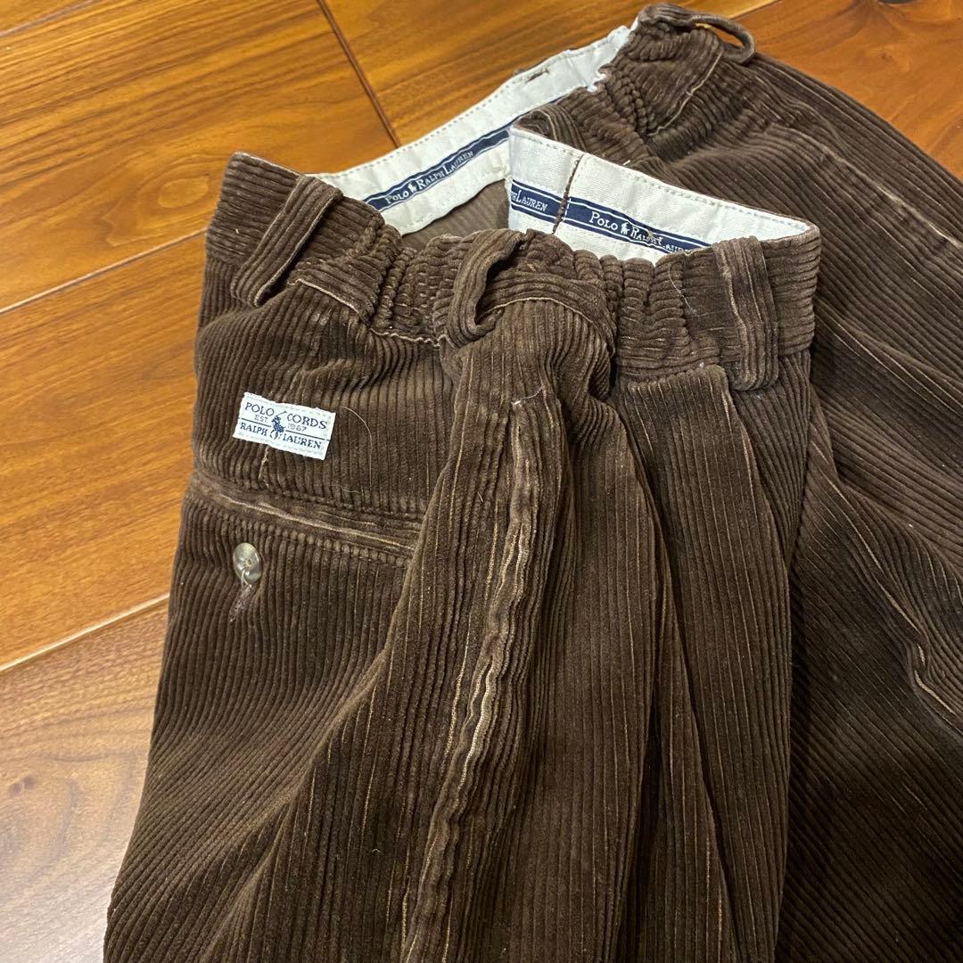 ラルフローレン アメリカ製 タック コーデュロイ パンツ RRL ポロカン