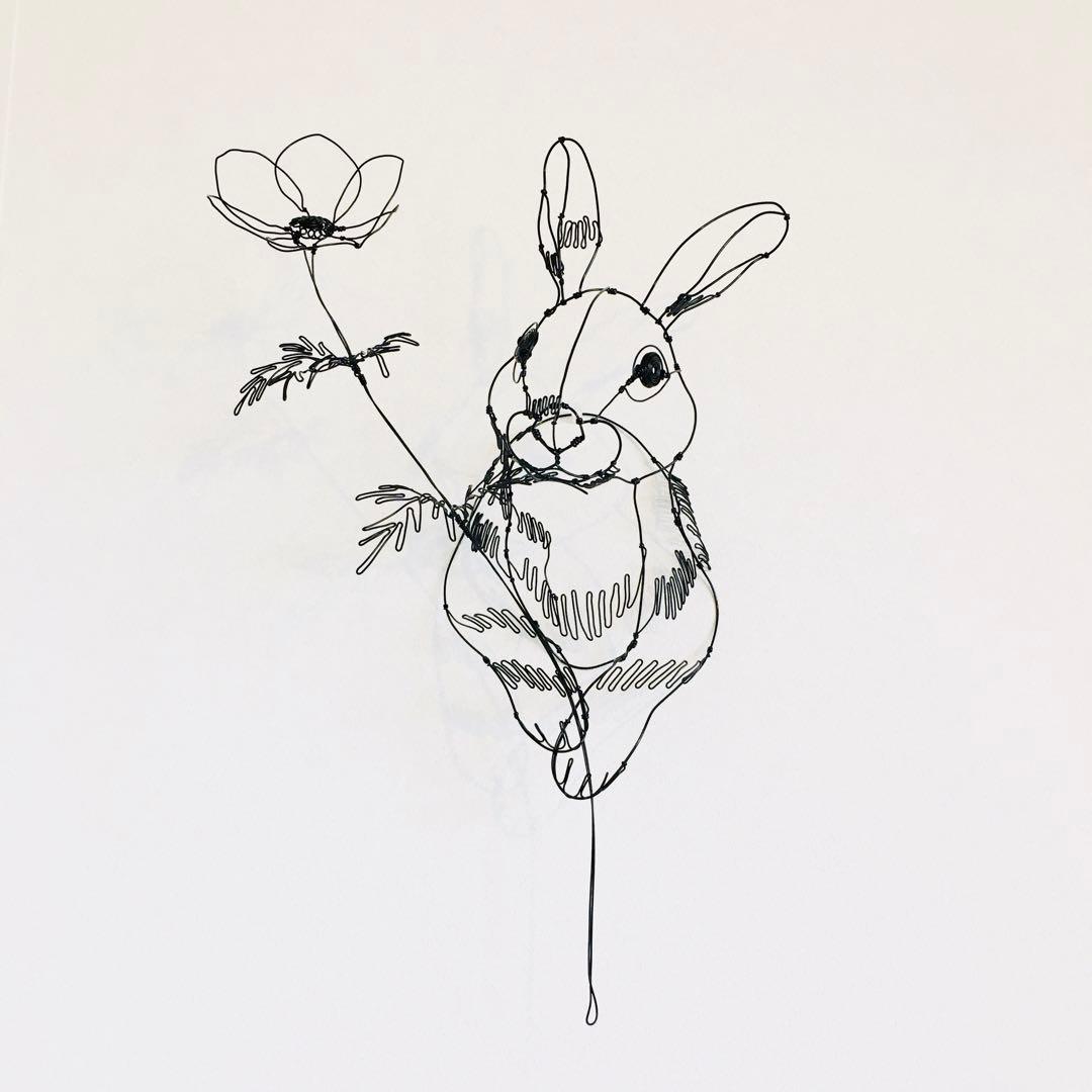 ワイヤーアート　ワイヤークラフト うさぎ