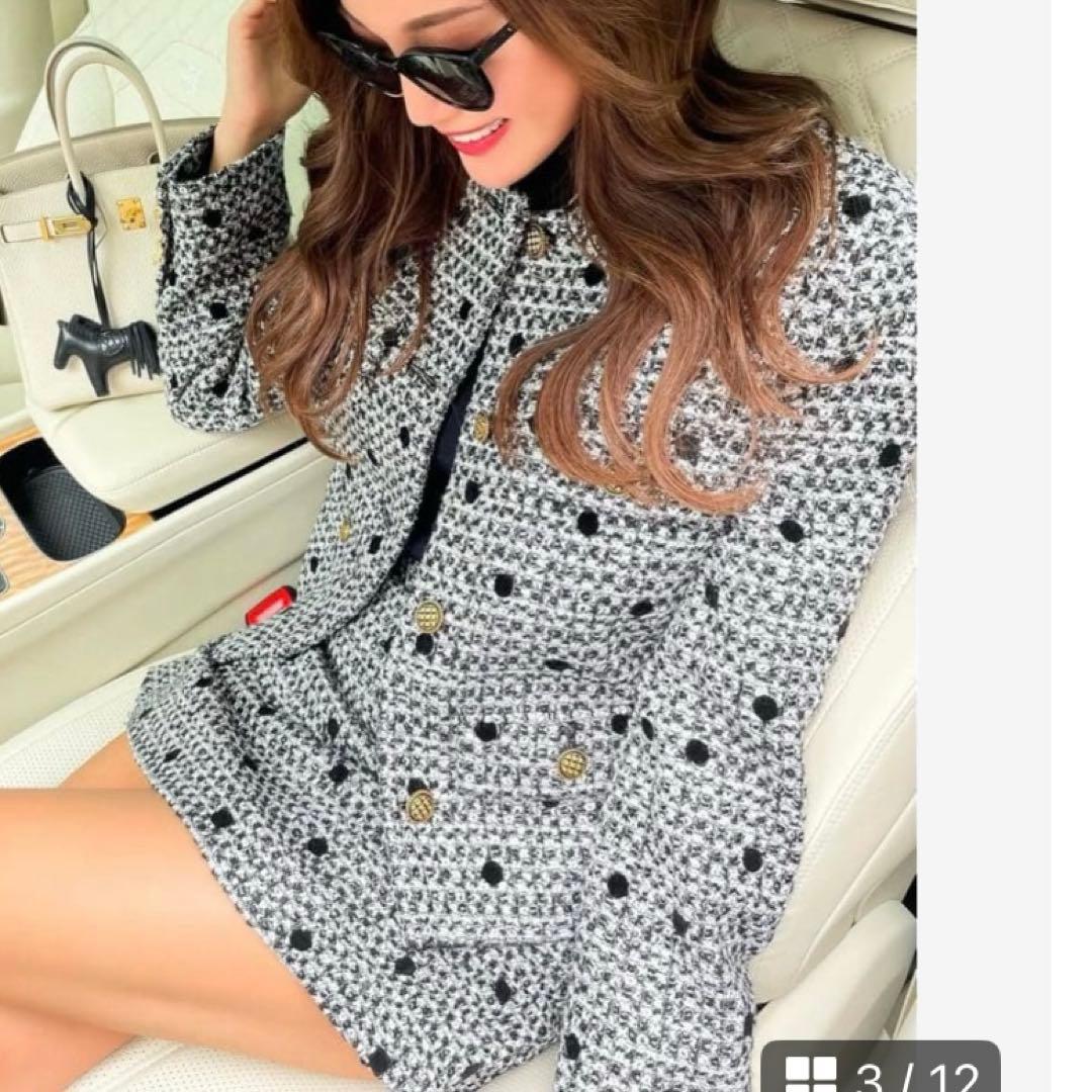 おはなSheller シェリエ未使用に近い極美品ドットツイードキュロット