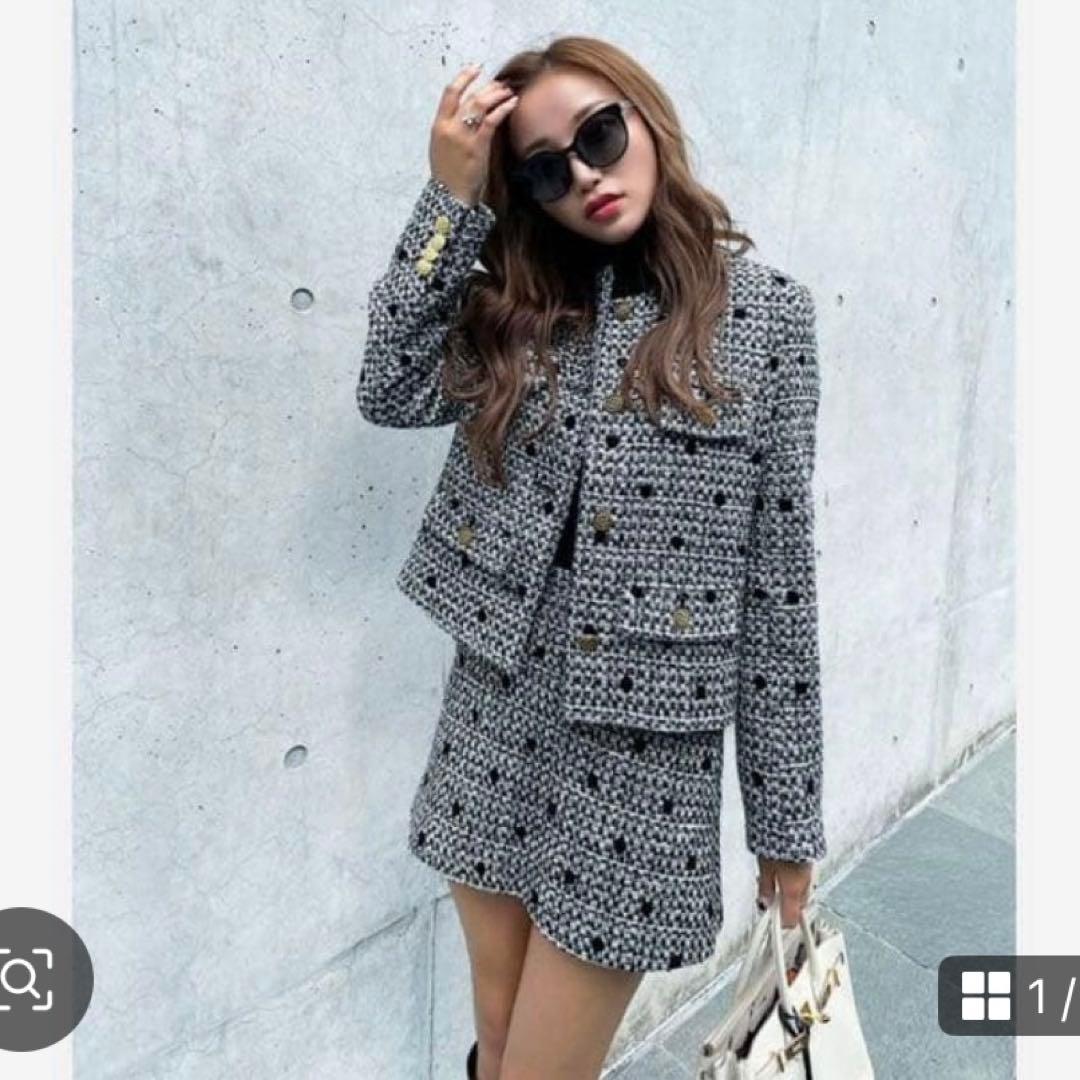 おはなSheller シェリエ未使用に近い極美品ドットツイードキュロット