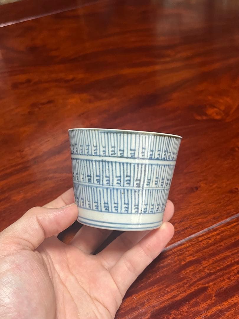 そば猪口　古伊万里　暦　幾何学　無傷完品　蕎麦猪口　モダン