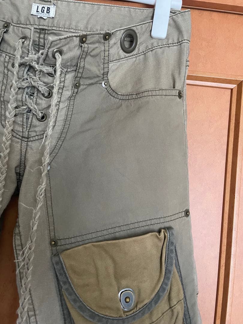 LGB カーキ フレアカーゴパンツ
