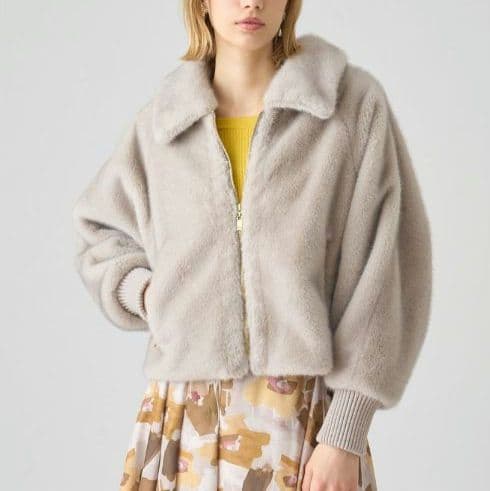 アナイ　ANAYI フェイクミンク　ファー　ブルゾン 36サイズ