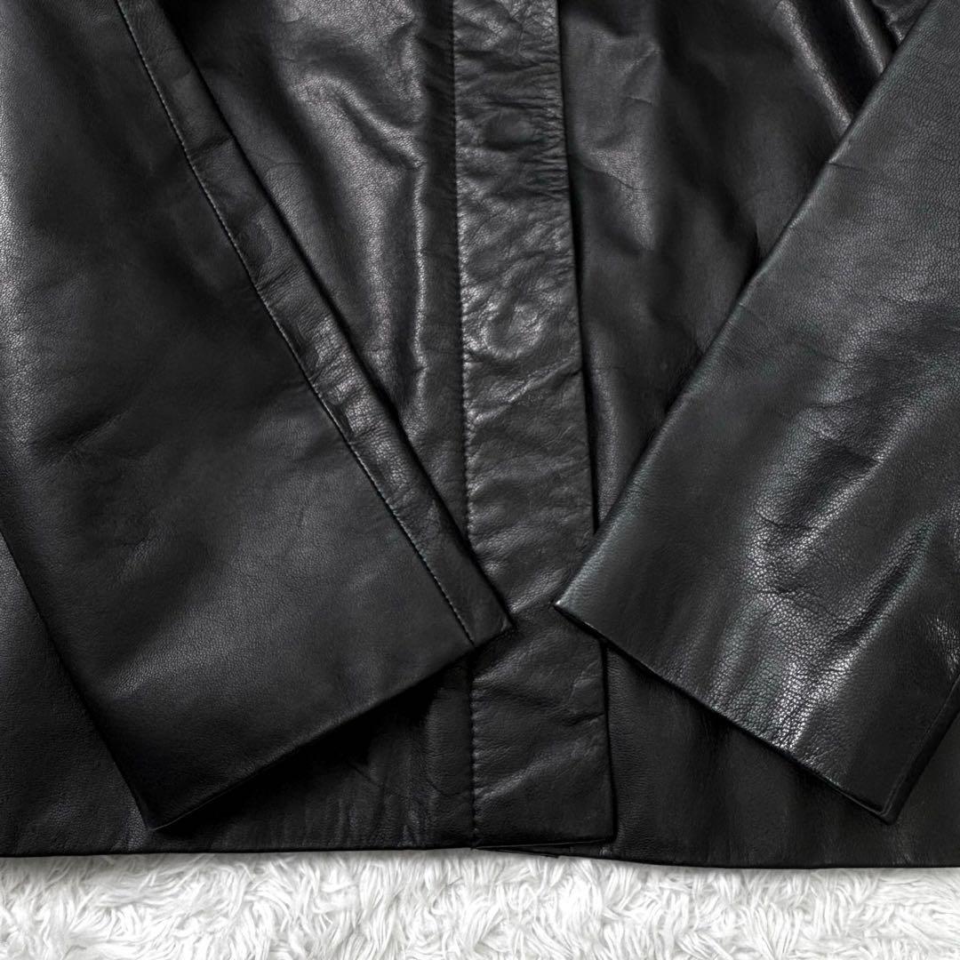 【美品】イエナ　山羊革シングルライダースレザージャケット黒36