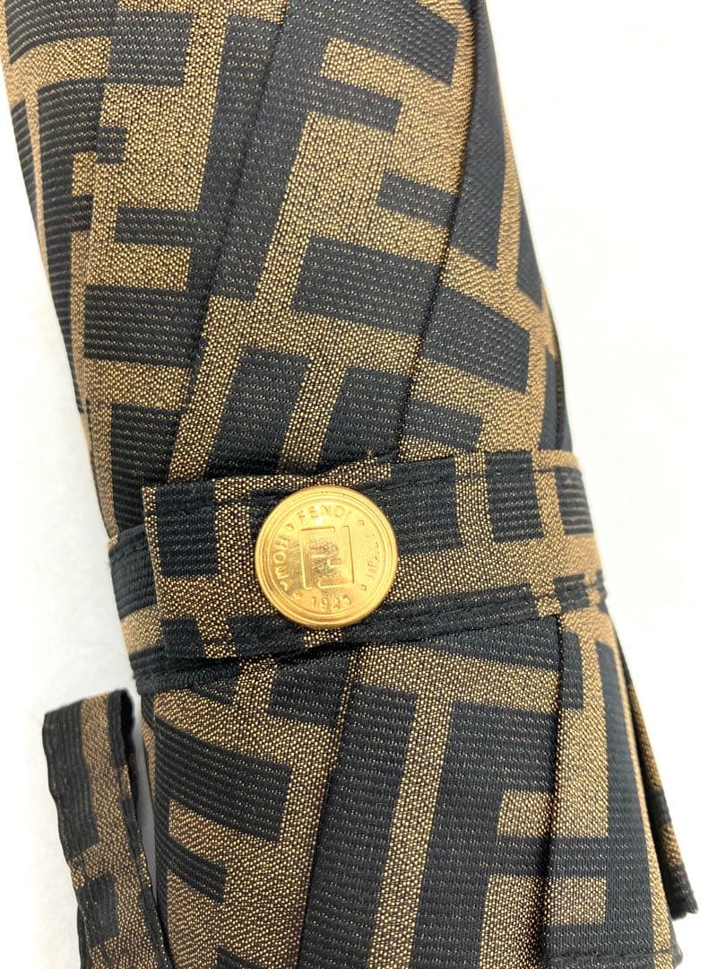 FENDI フェンディ ズッカ柄 アンブレラ キャンバス 折りたたみ傘 ケース付