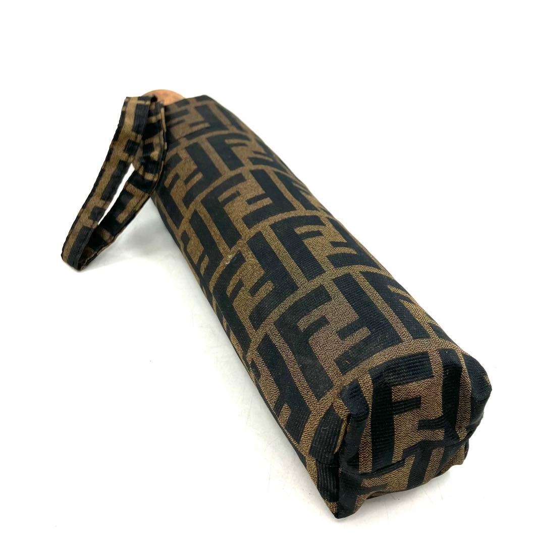 FENDI フェンディ ズッカ柄 アンブレラ キャンバス 折りたたみ傘 ケース付