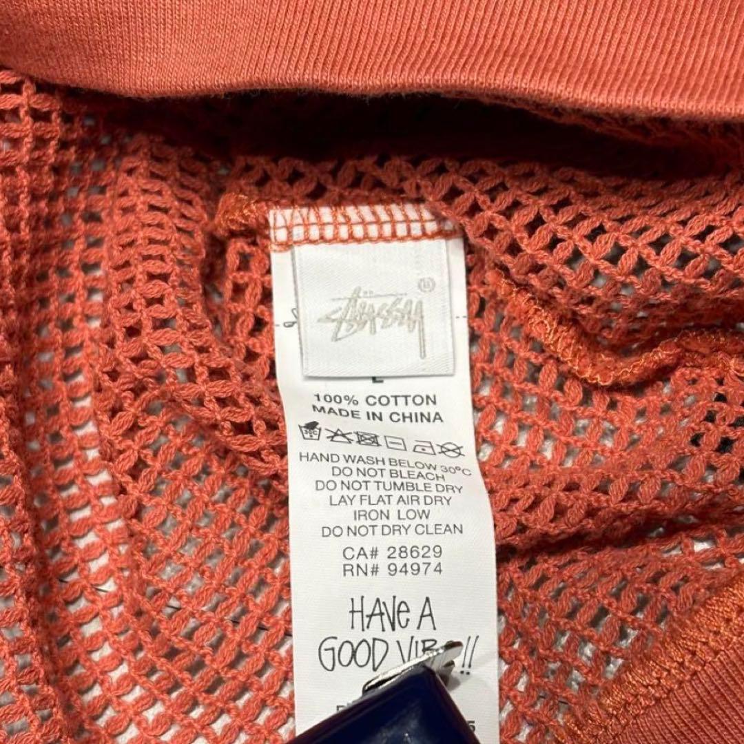 茶 stussy 22SS Cotton Mesh LS Crew Top