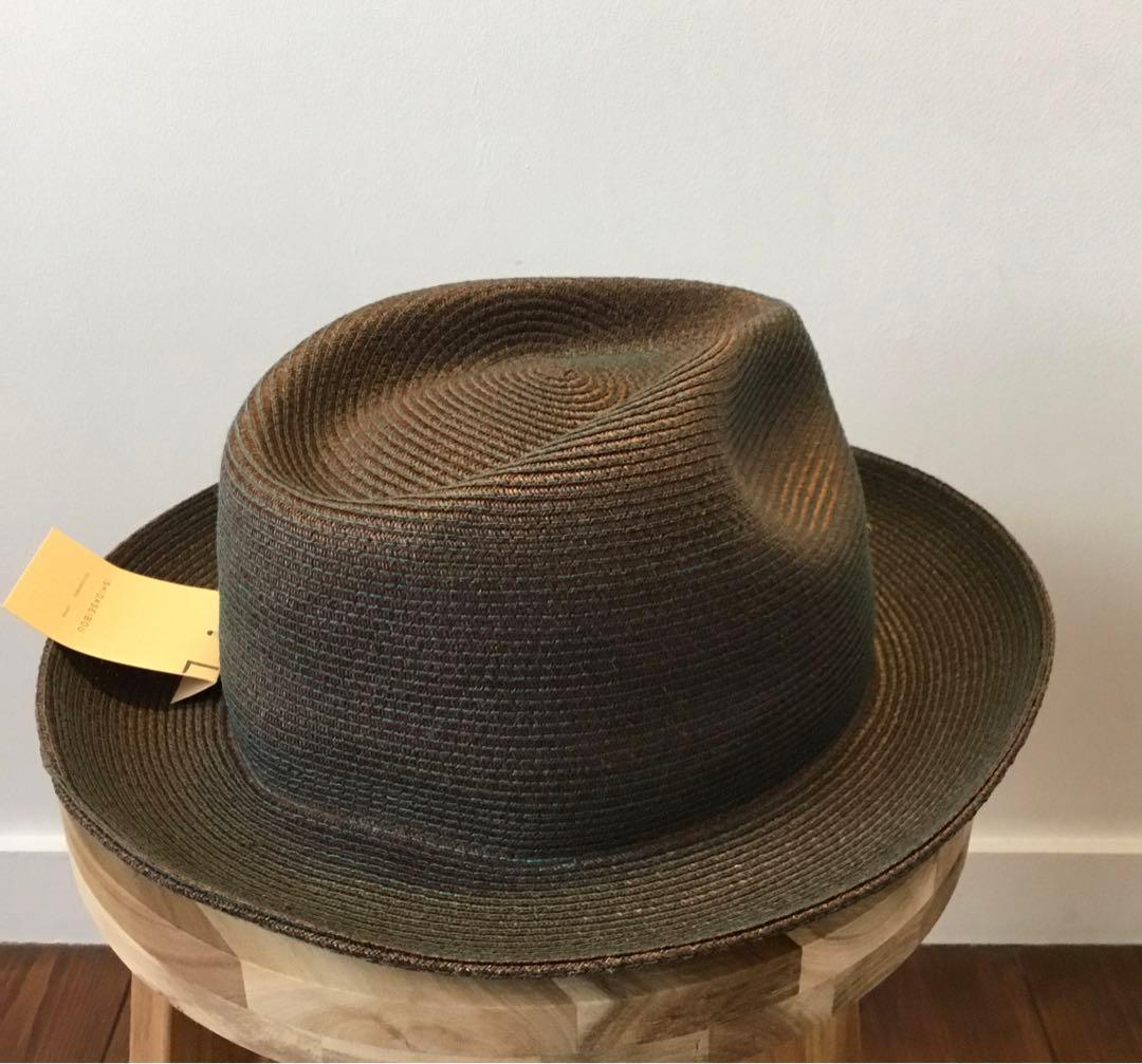 専用◆新品未使用◆石田製帽 マニラ麻中折れ帽◆モスグリーン◆サイズL