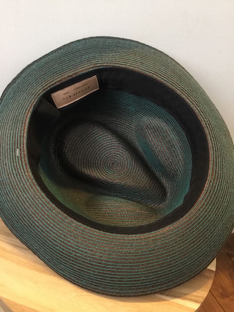 専用◆新品未使用◆石田製帽 マニラ麻中折れ帽◆モスグリーン◆サイズL