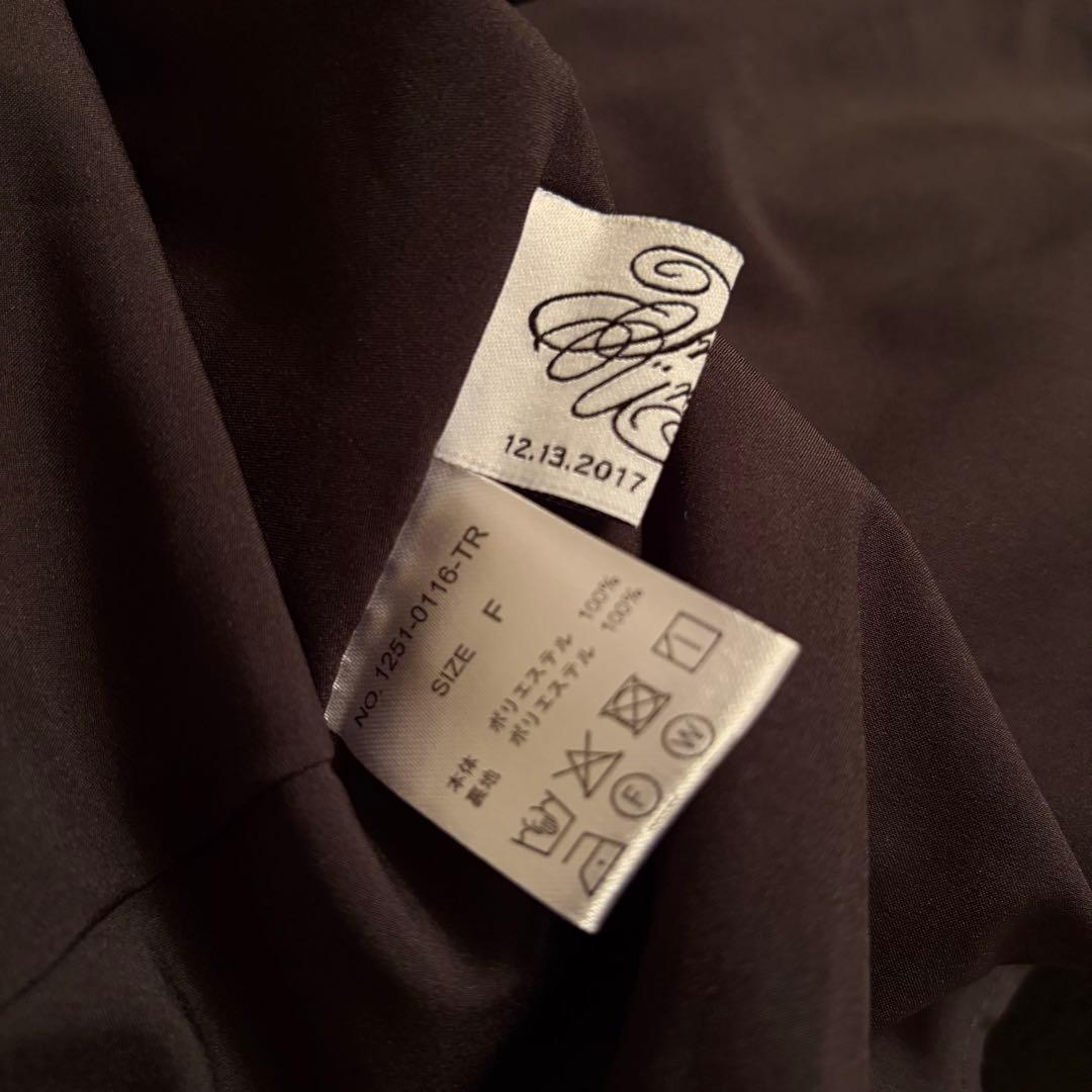 treat ürself リボンペプラムジャガードワンピース（ブラック）