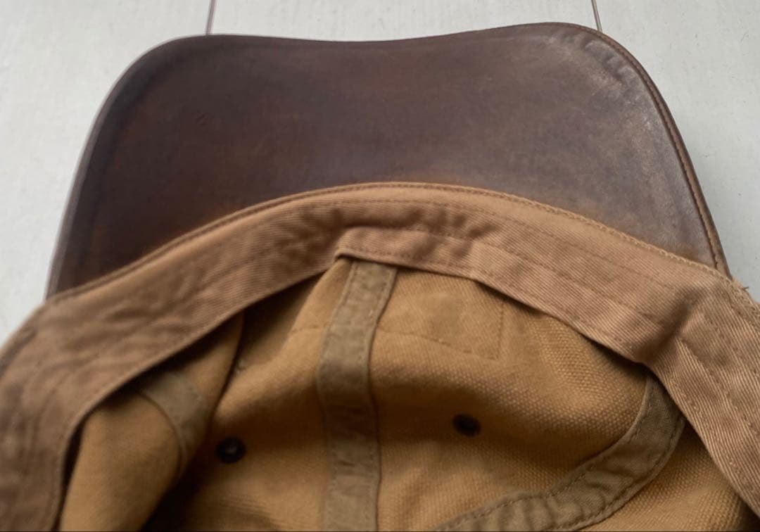美品 00s RRL 革 レザー キャンバス ダック地 cap キャップ 帽子