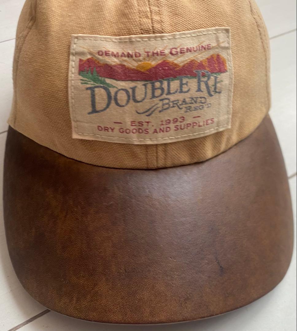 美品 00s RRL 革 レザー キャンバス ダック地 cap キャップ 帽子