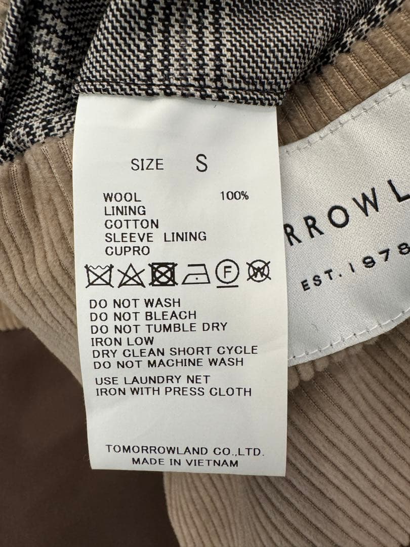 TOMORROWLAND シェットランドウール ダブルブレステッド6Bジャケット