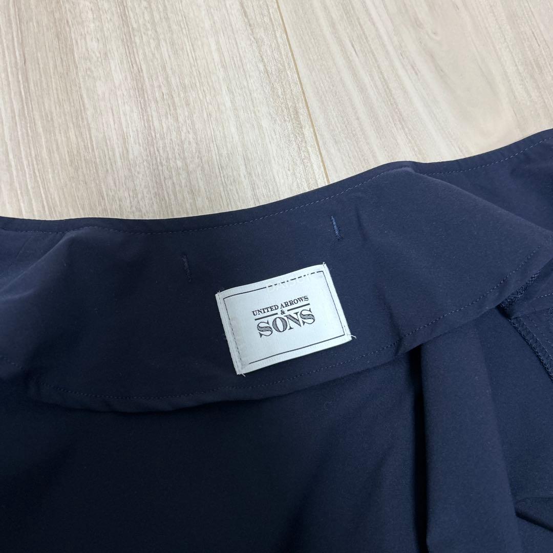 UNITED ARROWS SONS ノーカラージャケット ネイビー