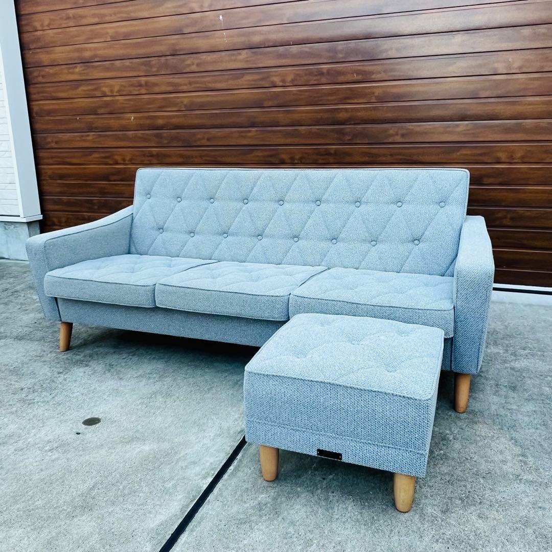 カリモク60ロビーチェア3シーター ベスパグレー