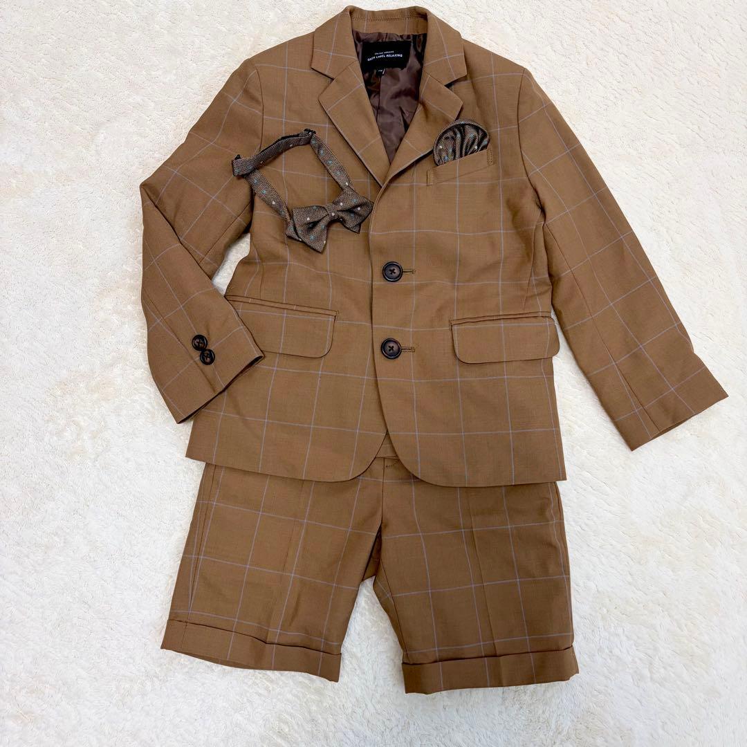グリーンレーベルリラクシング　キッズスーツ110 ペンチェック　ブラウン