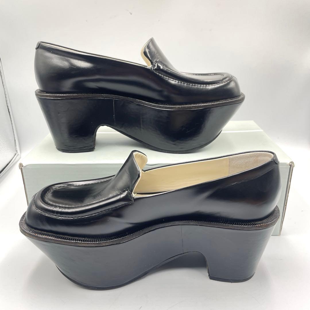 ジルサンダー　ネイビー　超厚底　ローファー　レザー　黒　23cm